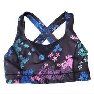 Lululemon In A Flash bra in Petal Pop Black Floral size 4